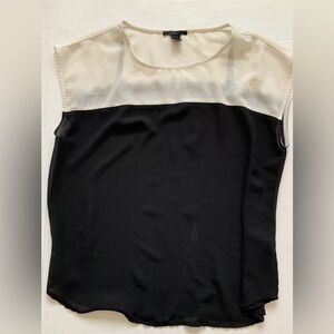 FOREVER 21 Black and White Ivory Cream Blouse Small